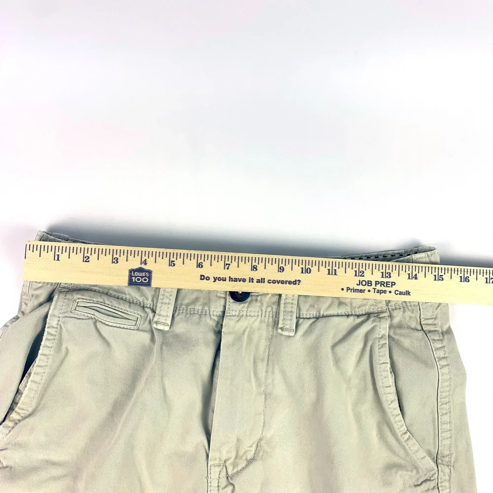 American Eagle Outfitters AEO Longer Length Mens Shorts Sz 28 Flat‎ Front Chino